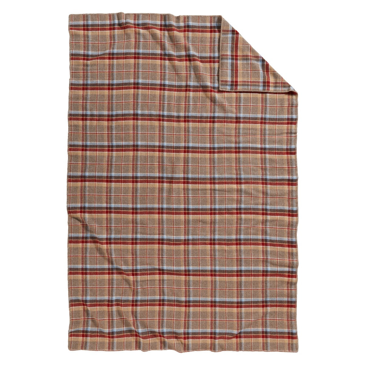 Pendleton Eco Wise Red Jasper Plaid Stripe Wool Blanket Queen Made In Oregon