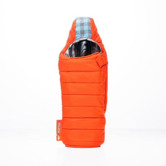 Puffin Beverage Orange Sleeping Bag Bottle Koozie