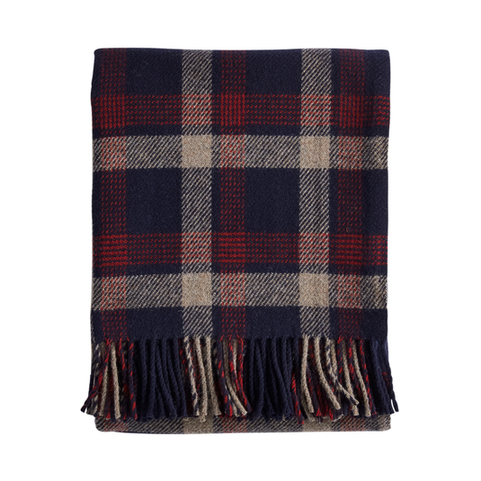 Pendleton Eco-Wise Navy Kelso Plaid Washable Wool Blanket, Throw