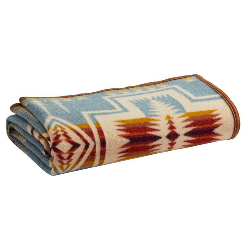 Load image into Gallery viewer, Pendleton Shale Harding Jacquard Wool Blanket Twin Folded
