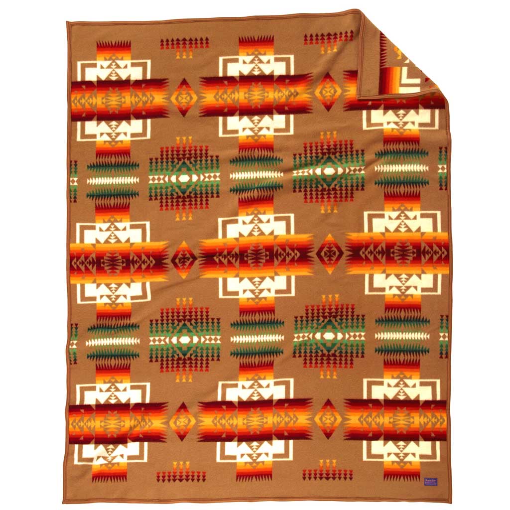 布団・毛布 Pendleton Chief Joseph Khaki Blanket Pendleton Tan Chief Joseph Wool Blanket, Twin | Made In Oregon