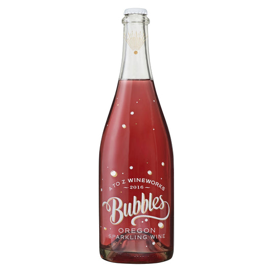 A to Z Wine Works Sparkling Rosé "Bubbles" front of bottle