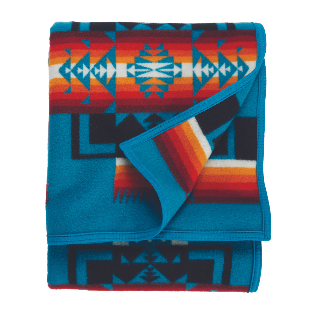 Pendleton Chief Joseph Turquoise Wool Blanket, Twin | Made In Oregon Pendleton Chief Joseph Turquoise Wool Blanket, Twin | Made In Oregon