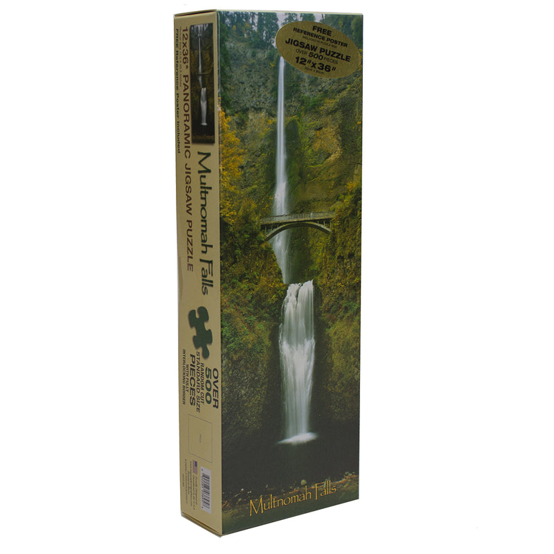 Load image into Gallery viewer, Multnomah Falls Panoramic Jigsaw Puzzle 500pcs Side
