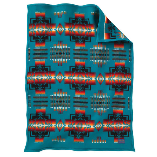 Pendleton Chief Joseph Muchacho Turquoise Wool Baby Blanket