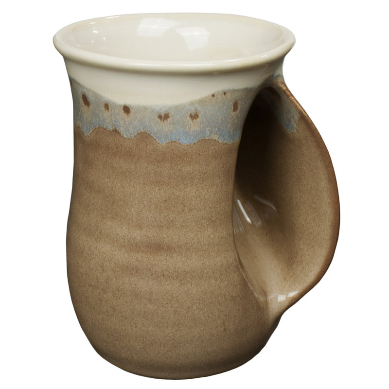 Load image into Gallery viewer, Clay in Motion Desert Sand Handwarmer Mug, Right Hand
