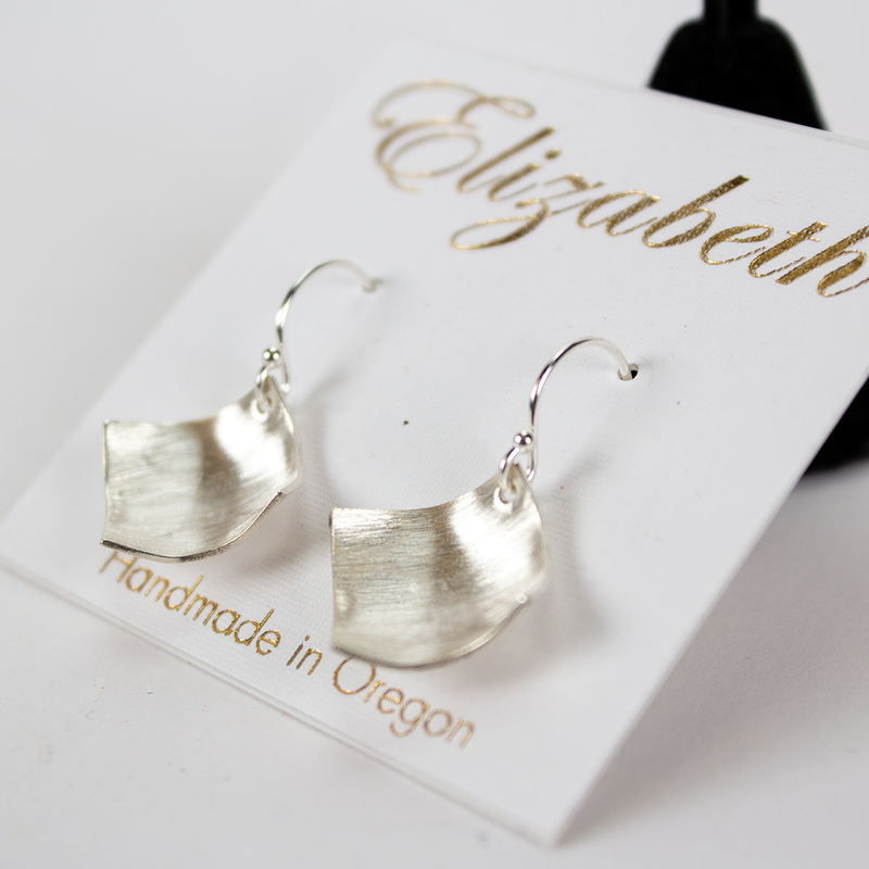 Load image into Gallery viewer, Silver Square Cup Earrings made in Oregon - Elizabeth Jewelry

