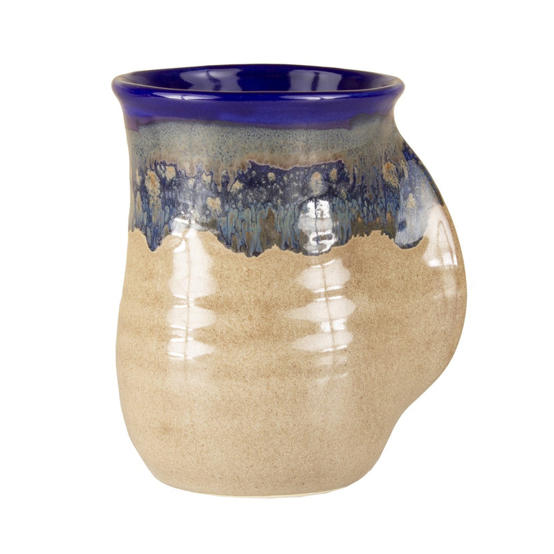 Load image into Gallery viewer, Clay In Motion Cobalt Canyon Handwarmer Mug, Left Hand
