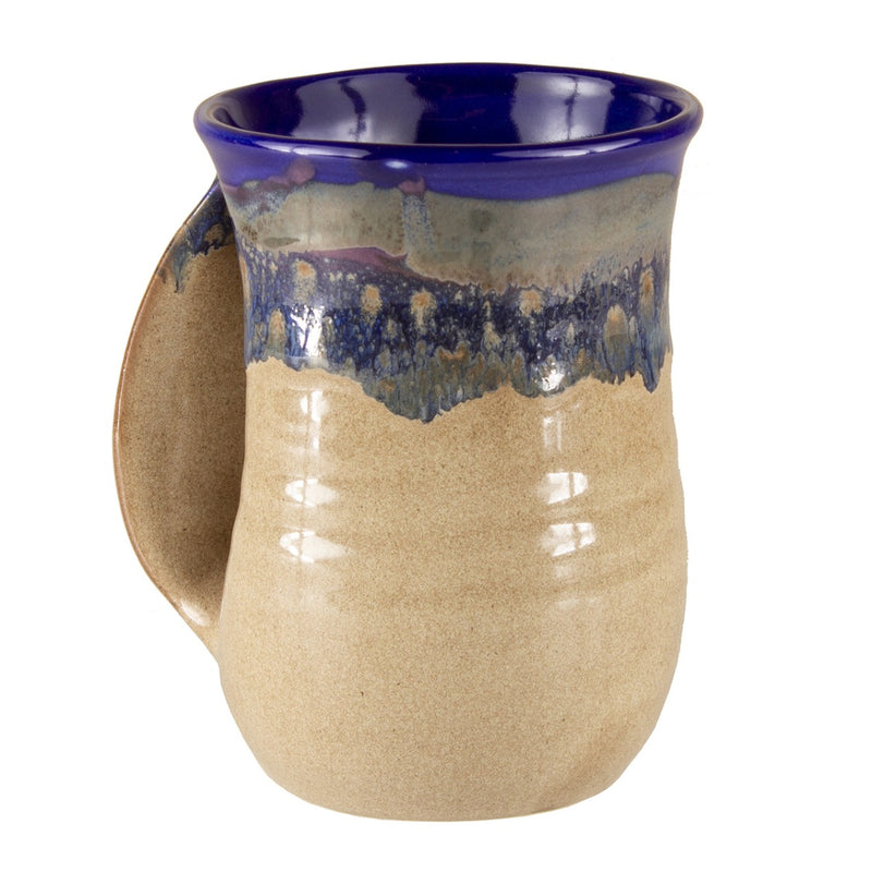 Load image into Gallery viewer, Clay In Motion Cobalt Canyon Handwarmer Mug, Left Hand
