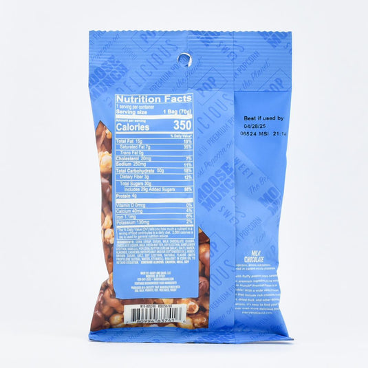 Moose Munch® Milk Chocolate Popcorn, 2.5oz nutrition facts