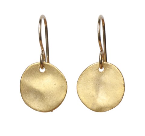 Load image into Gallery viewer, Hammered Gold Viv Round Earrings
