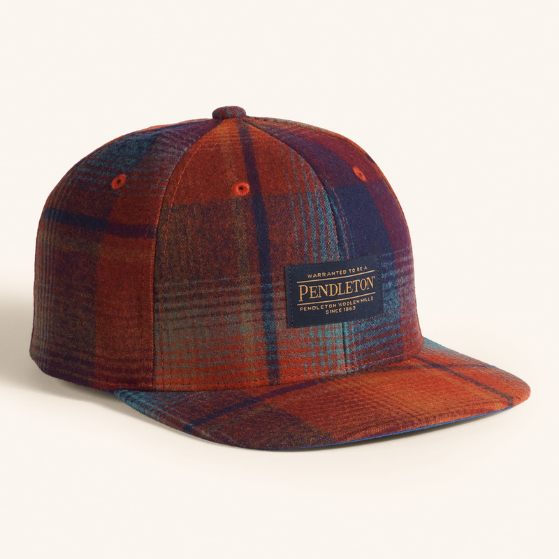 Load image into Gallery viewer, Pendleton Maroon/Teal Flat Brim Wool Hat

