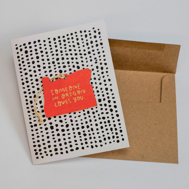 Load image into Gallery viewer, Someone In Oregon Loves You Wood Ornament Card
