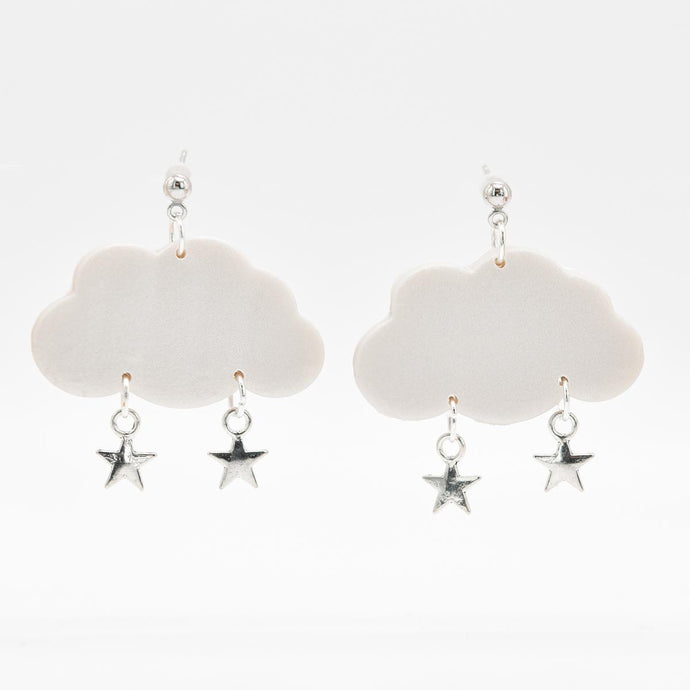 Pearlescent Cloud with Stars Earrings