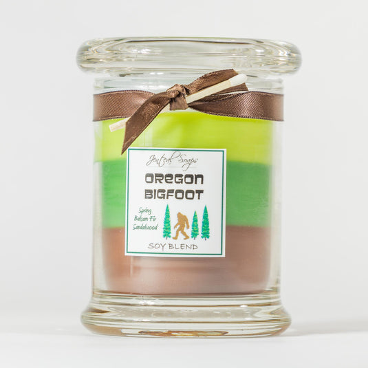 Jenteal Oregon Bigfoot Layered Candle, 7oz