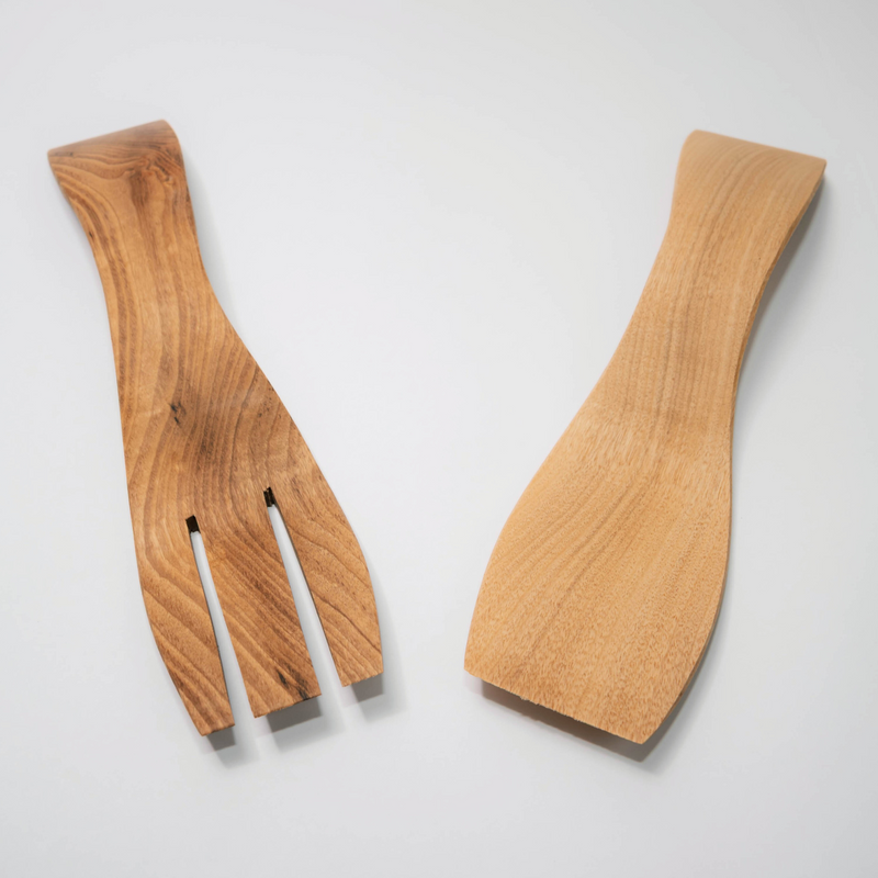 Load image into Gallery viewer, Myrtlewood Salad Serving Set
