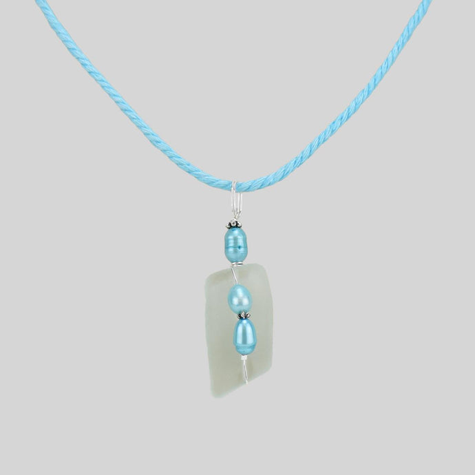 Essence of Fire & Sea Blue Mermaid Tears Necklace robins egg blue