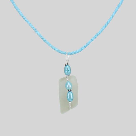 Essence of Fire & Sea Blue Mermaid Tears Necklace robins egg blue