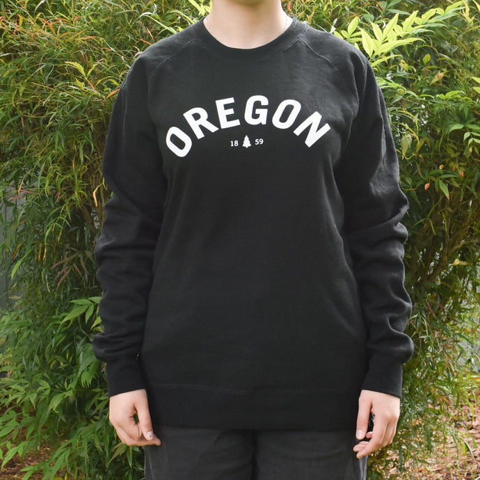 Oregon Bold Crew Neck Sweatshirt on model