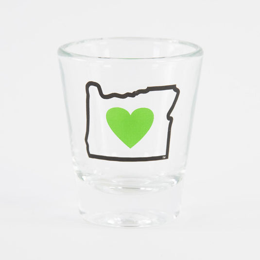 Heart in Oregon Shot Glass