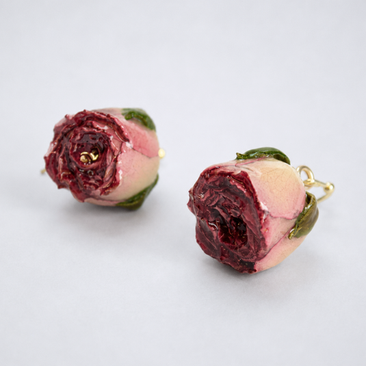 Preserved Rose Bud Earrings