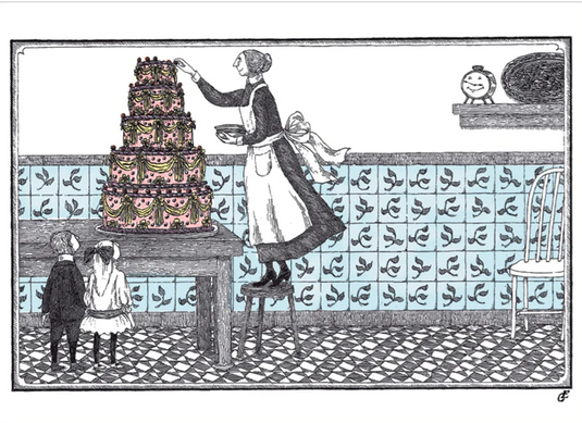 Edward Gorey Birthday Cake Birthday Card