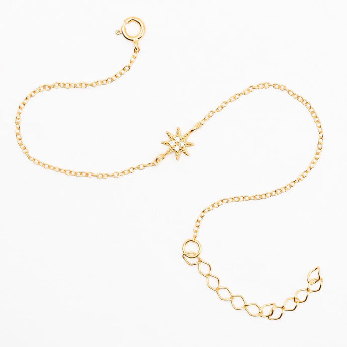 Crystal Star Gold Chain Bracelet