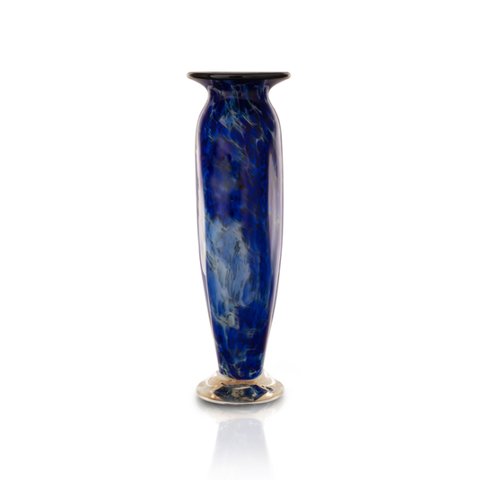 The Glass Forge Cobalt Frit Flat Vase, Large