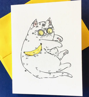 Banana For Scale Cat Card