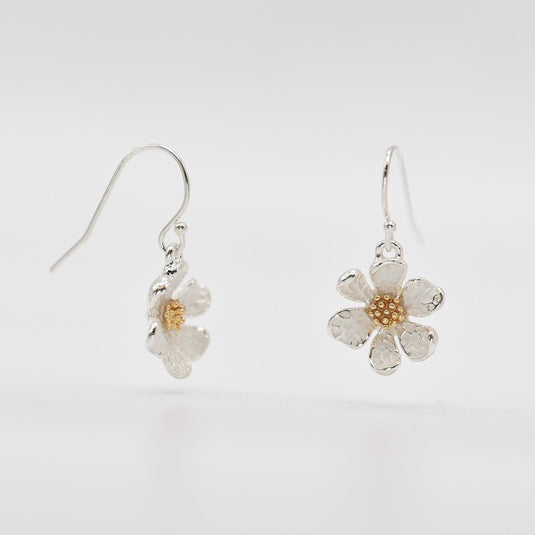 Hammered Daisy Flower Earrings – Made In Oregon - Main Image