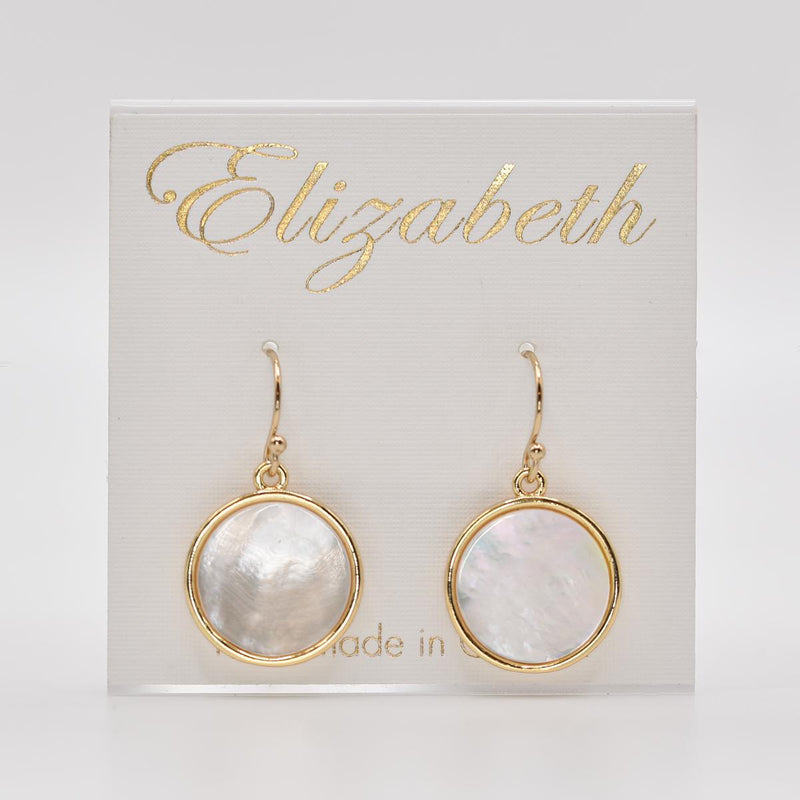 Load image into Gallery viewer, Pearl Disk Dangle Earrings
