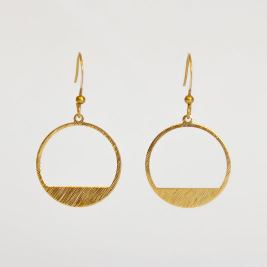 Textured Brass Mini Circle Earrings