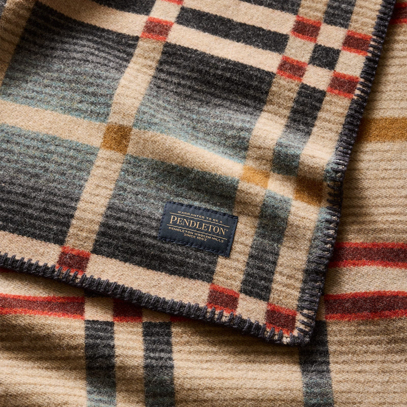 Load image into Gallery viewer, Pendleton Four Square Slide Mountain Shale Wool Throw
