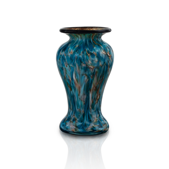 The Glass Forge Crater Lake Hourglass Vase, Small