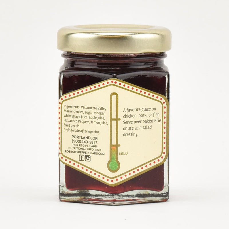 Load image into Gallery viewer, Rose City Pepperheads Marionberry Blast Jelly, 3oz.
