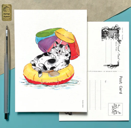 Float Cat Postcard