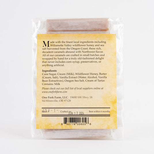 One Fork Farms Wildflower Honey Caramels, 4oz.