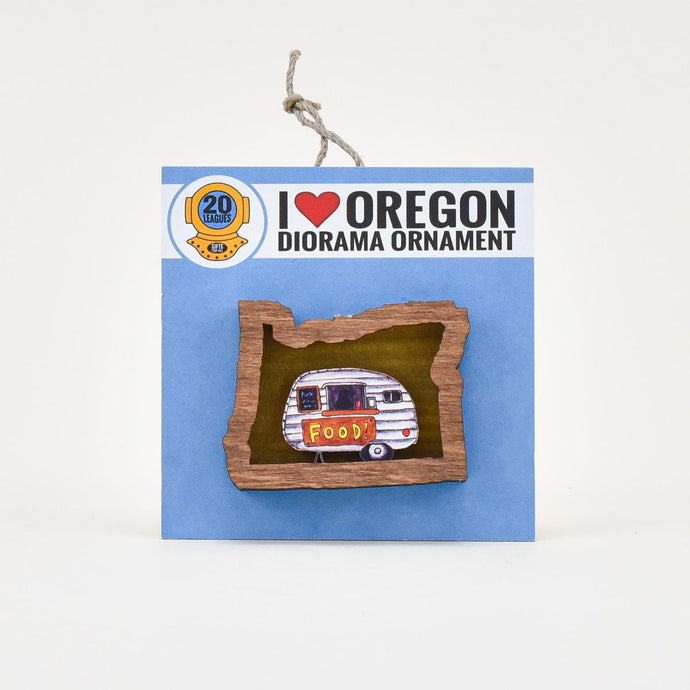 Oregon Food Cart Diorama Wooden Ornament