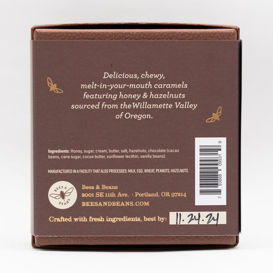 Bees & Beans Chocolate Salted Honey Caramels, 6pc