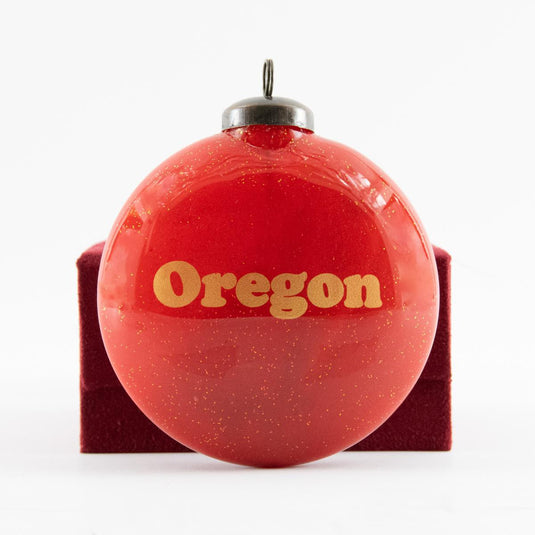 Oregon Home Red Glass Ornament