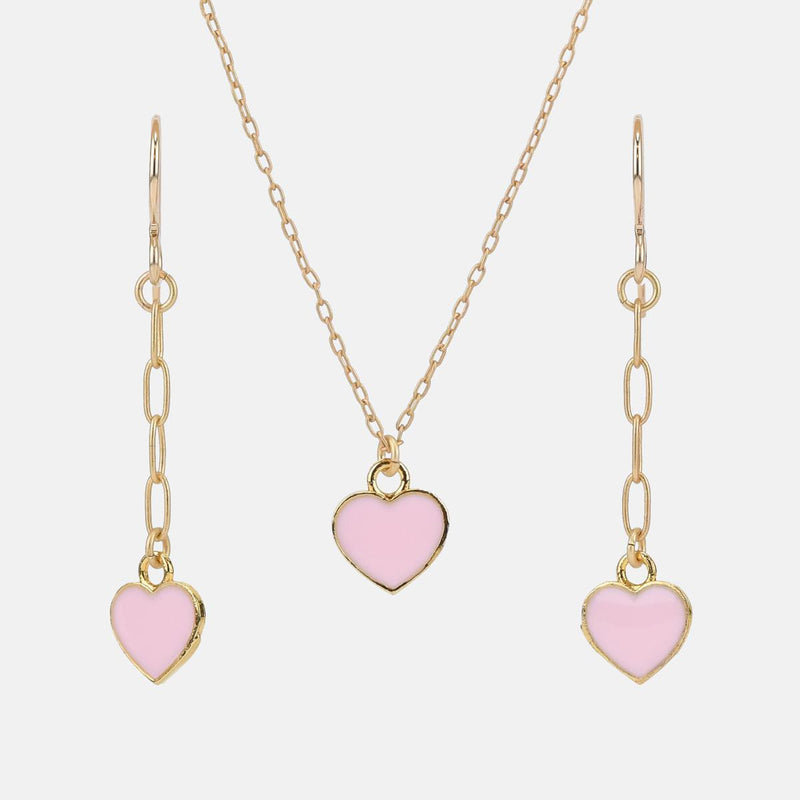 Load image into Gallery viewer, Pink Heart Gold Necklace
