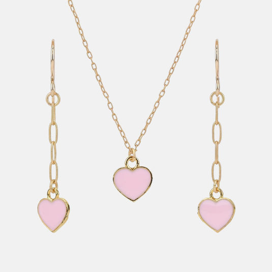 Pink Heart Gold Necklace