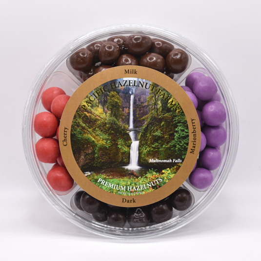 Pacific Hazelnut Farms Oregon Platter with Multnomah Falls Label
