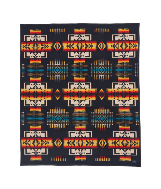 Pendleton Chief Joseph Black Wool Blanket, Twin