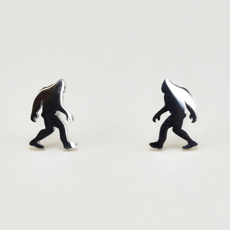 Load image into Gallery viewer, Silver Bigfoot Earrings
