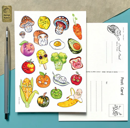 Food Cats Postcard