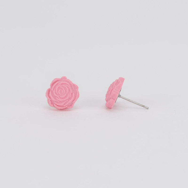 Load image into Gallery viewer, Blush Pink Rose Stud Earrings

