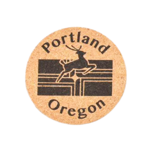 Portland Stag Flag Cork Coaster