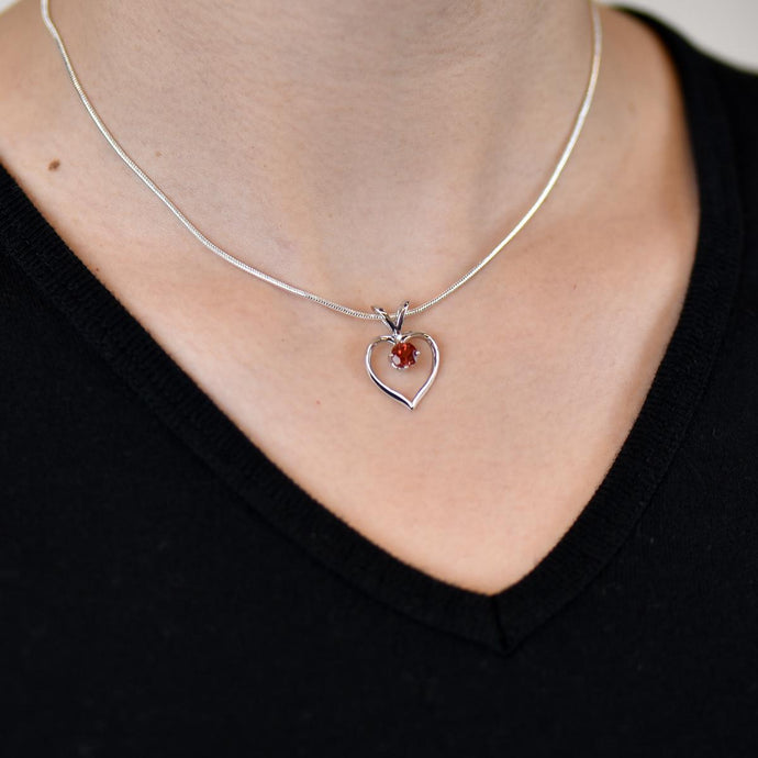 Desert Sun Gems Sunstone in Heart Necklace
