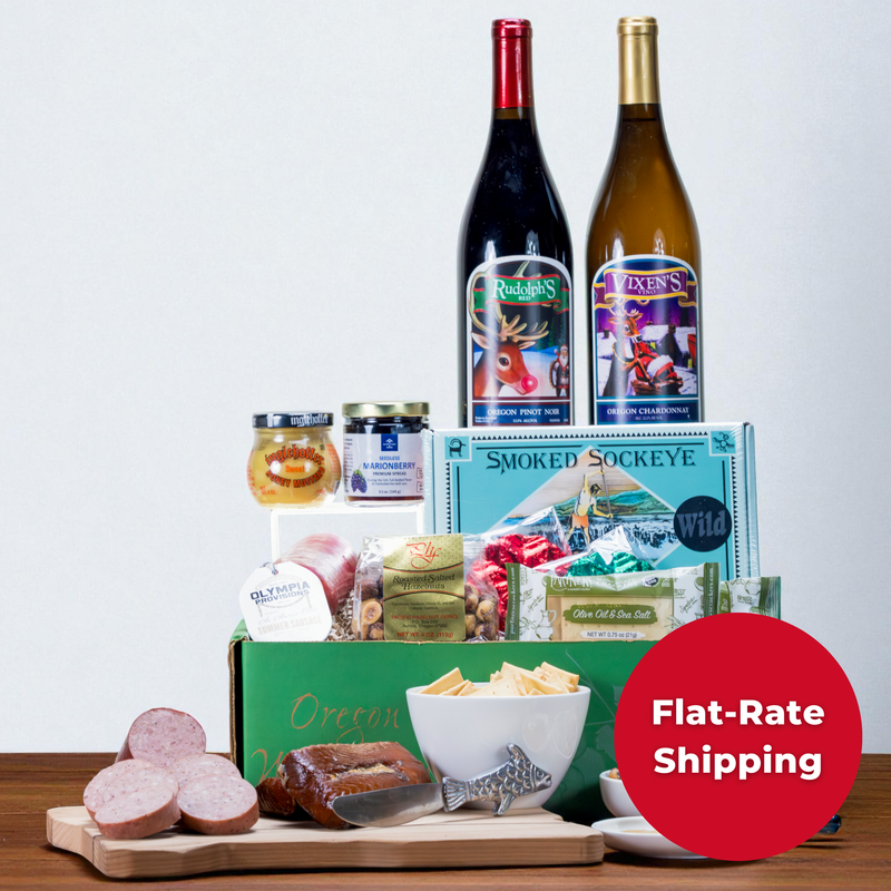 Load image into Gallery viewer, Rudolph &amp; Vixen Holiday Wine Gift Basket
